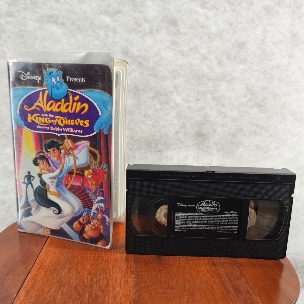 Aladdin and the King of Thieves VHS Walt Disney‎ Home Video Rated G Clamshell